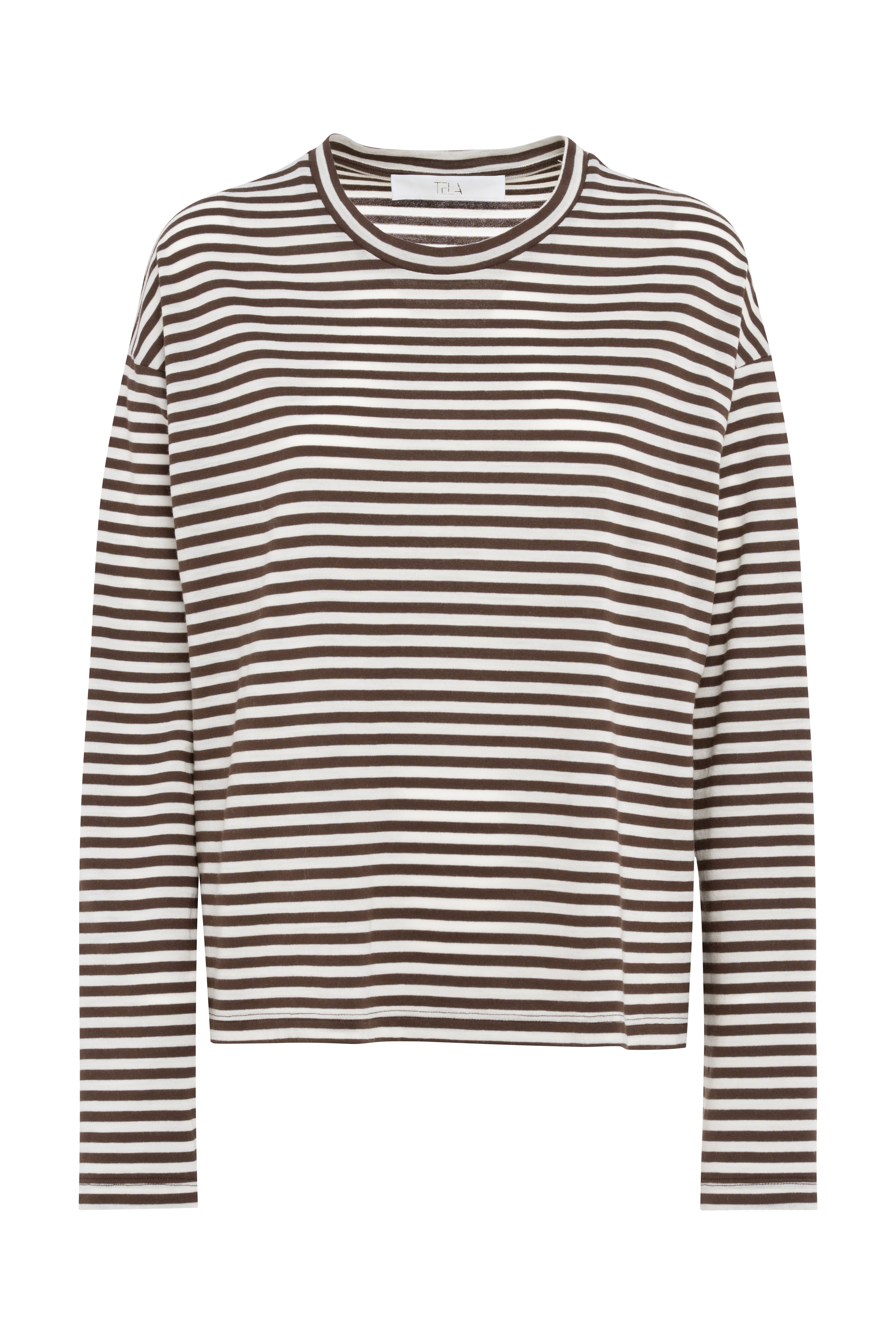 Relaxed Fit Long Sleeve Crew Neck Marinière T-Shirt