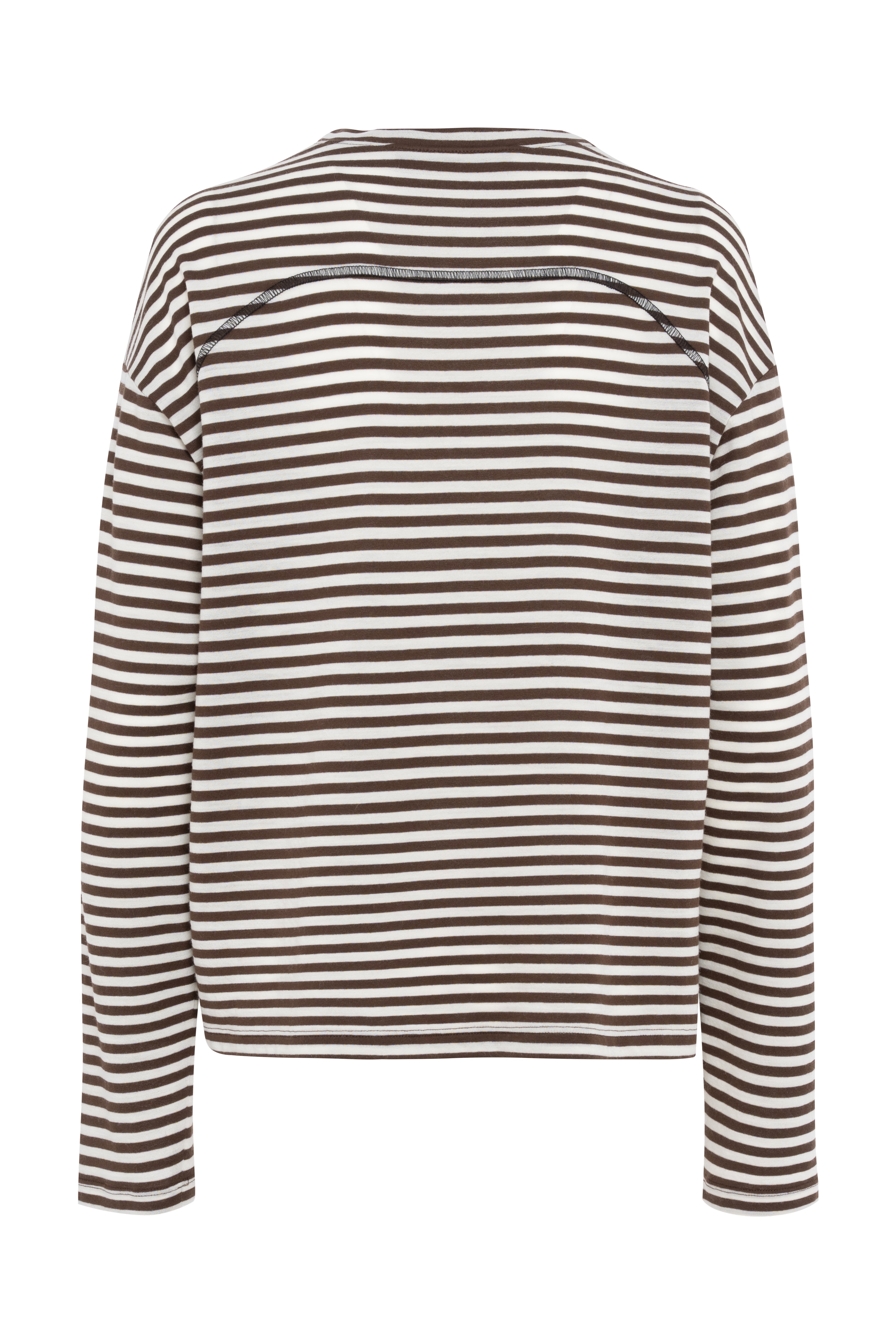 Relaxed Fit Long Sleeve Crew Neck Marinière T-Shirt