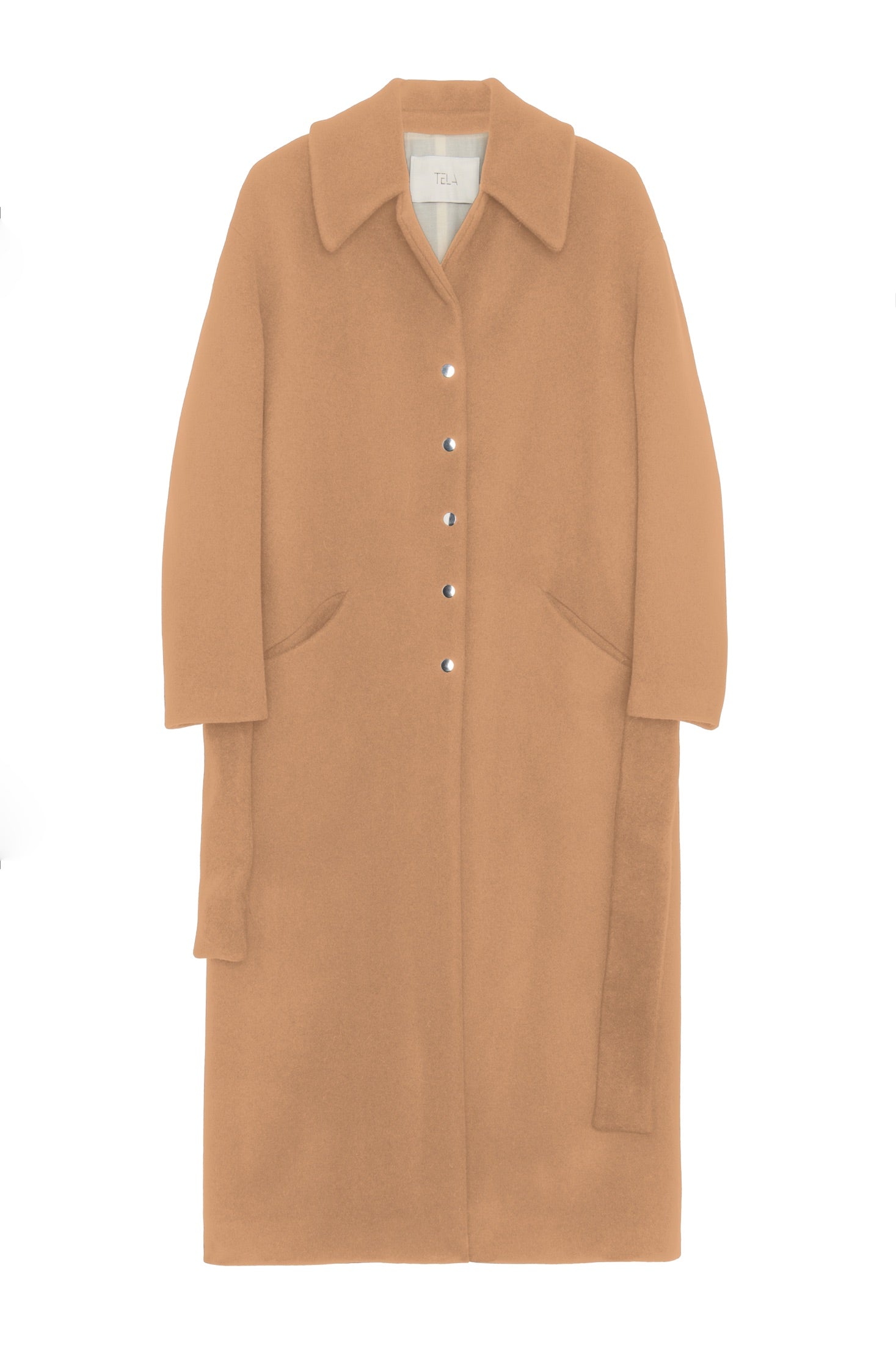 Almond Buttoned Wool Coat