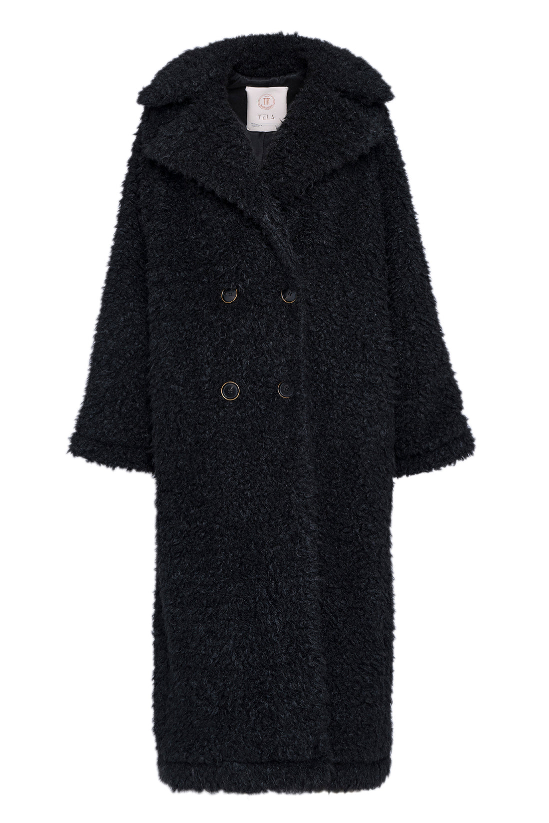 Long Black Faux Fur Coat