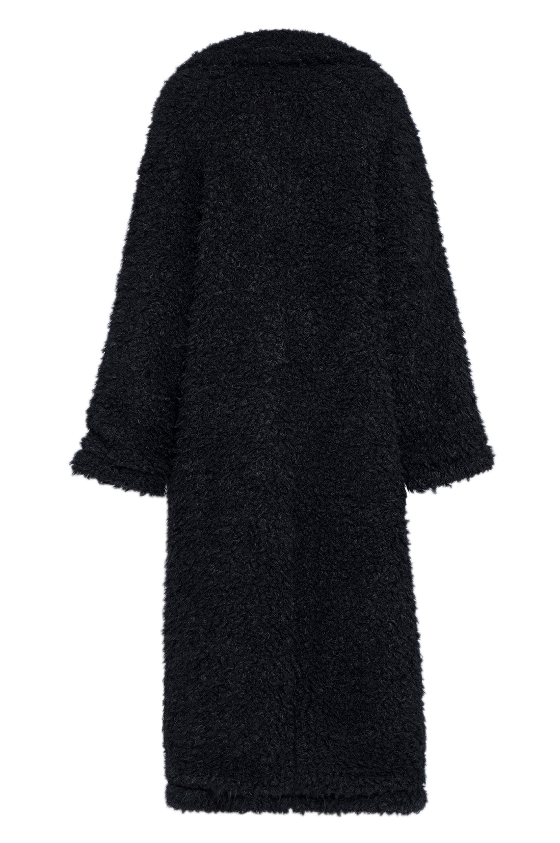 Long Black Faux Fur Coat