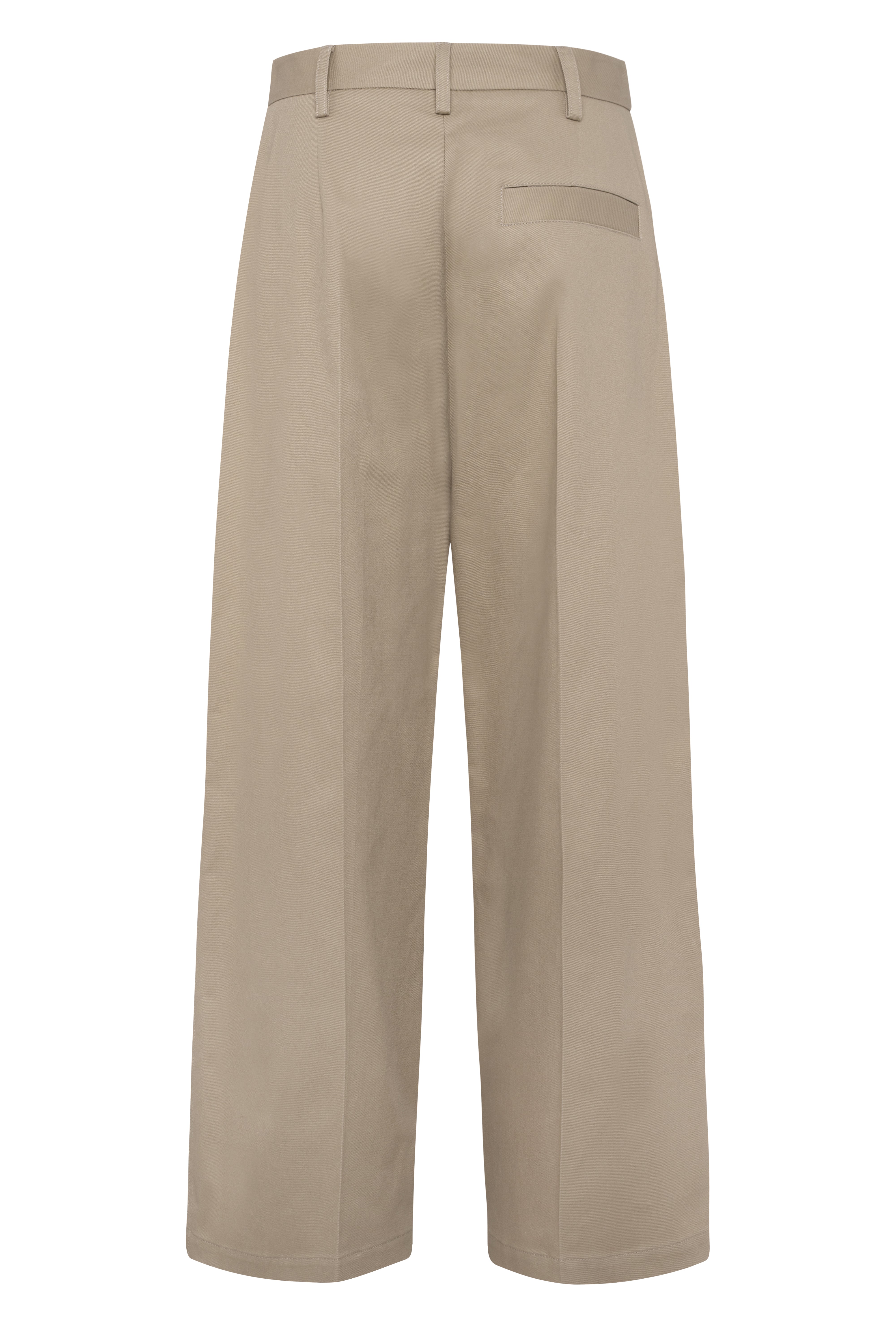 Elegant Straight-Leg Cotton Gabardine Trousers In Sand Color