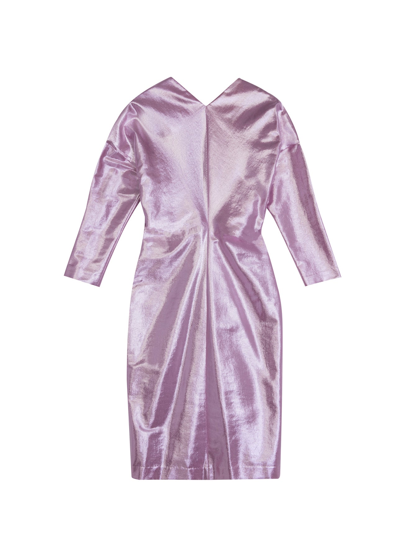 Pink Lurex Midi Dress