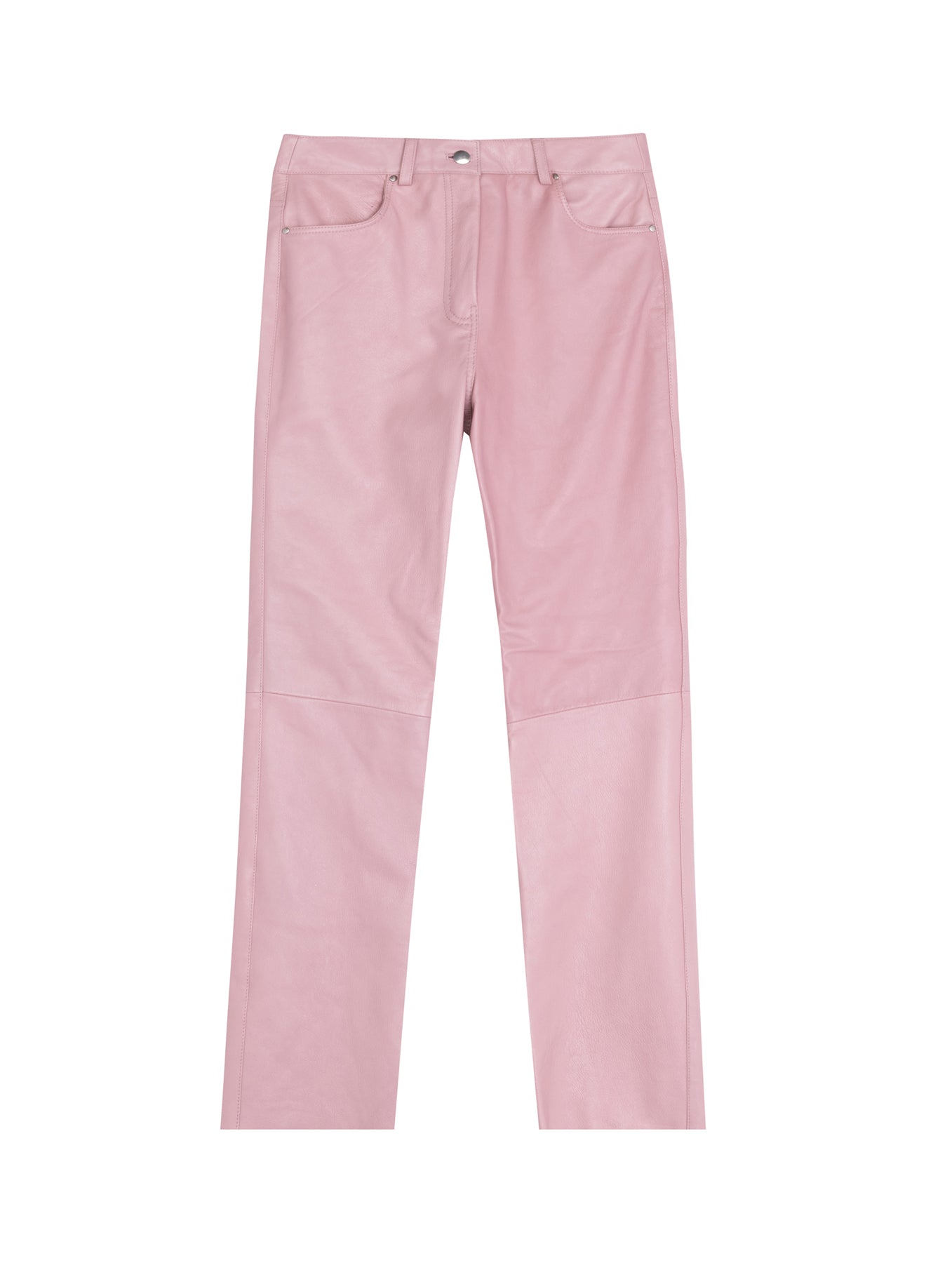 Pastel Pink Leather Trousers