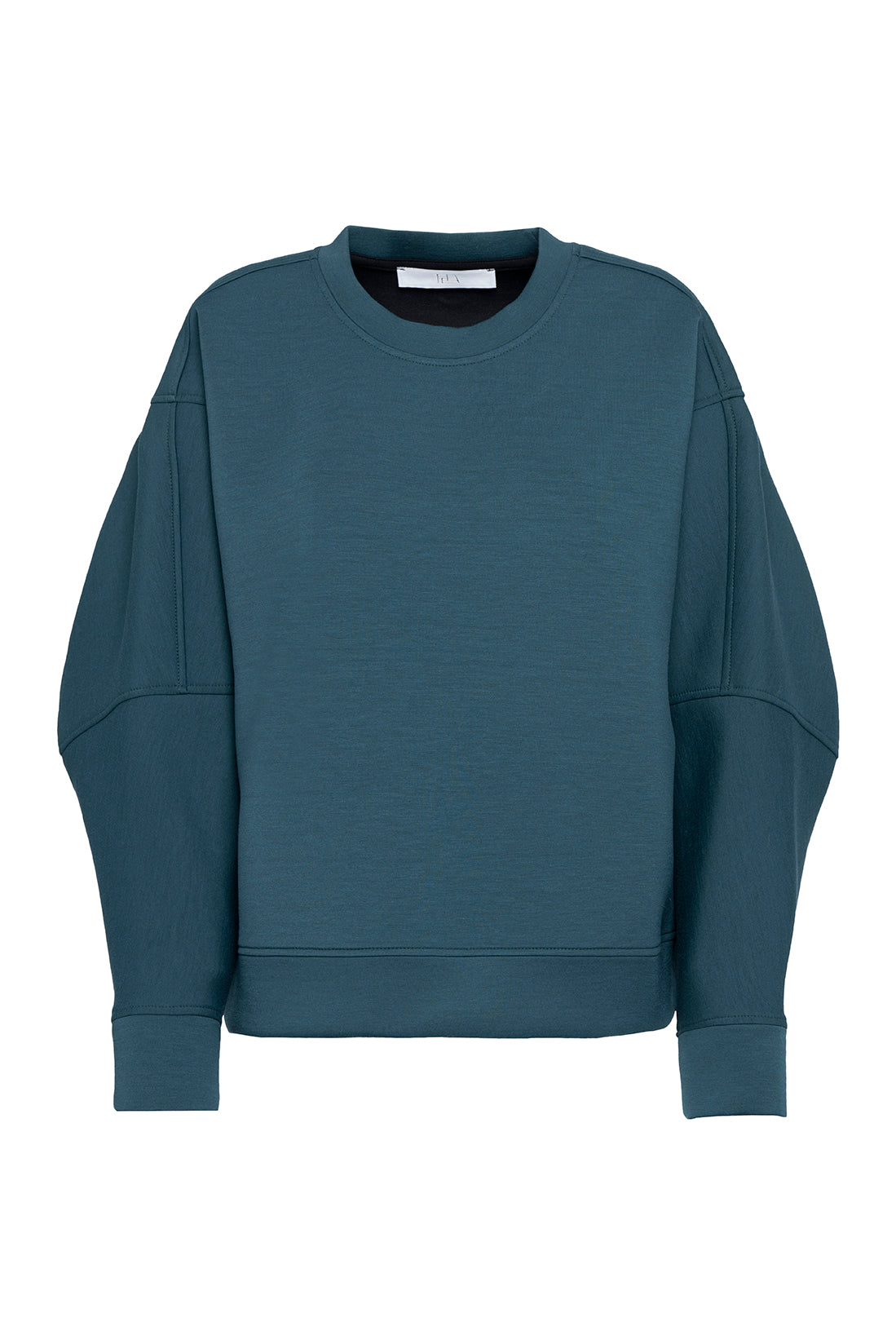 Soft Forest Green Crewneck Sweater In Scuba Jersey