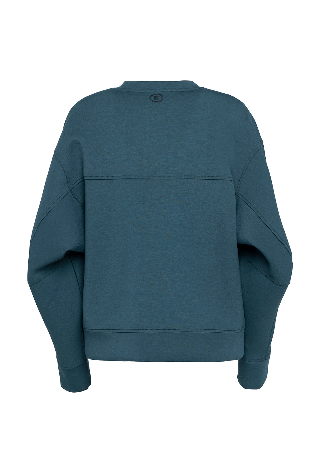 Soft Forest Green Crewneck Sweater In Scuba Jersey