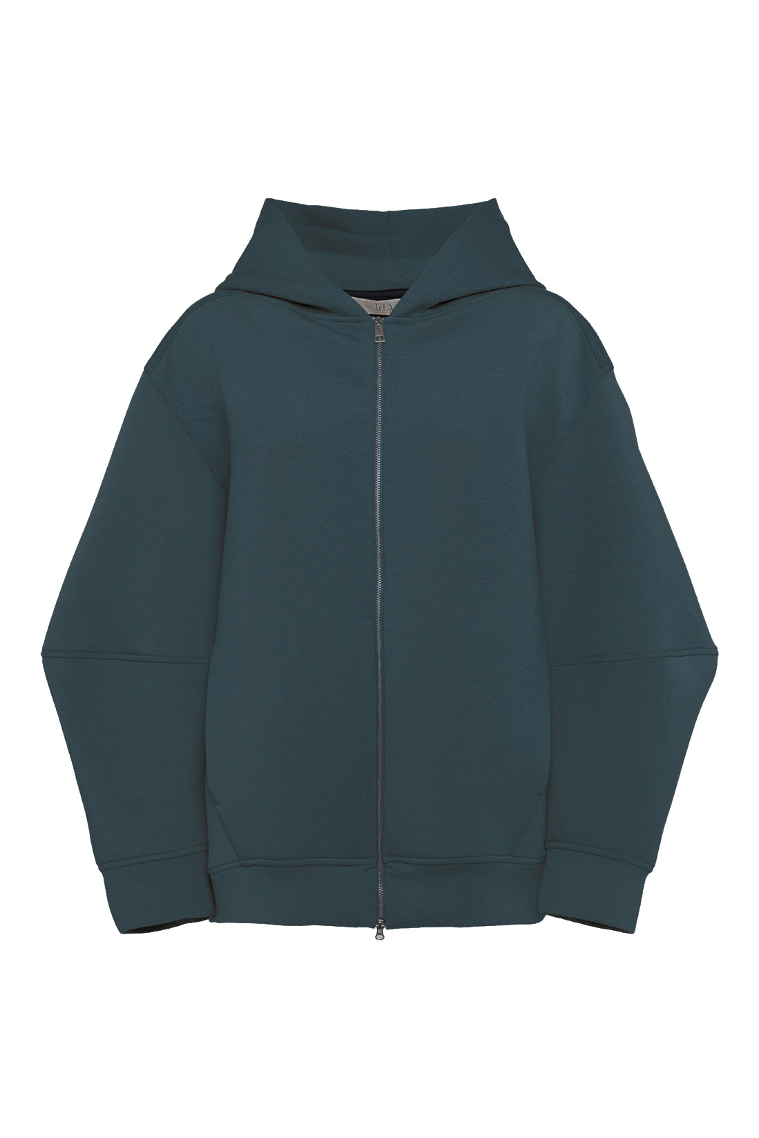Soft Forest Green Zip-Up Hoodie In Scuba Jersey