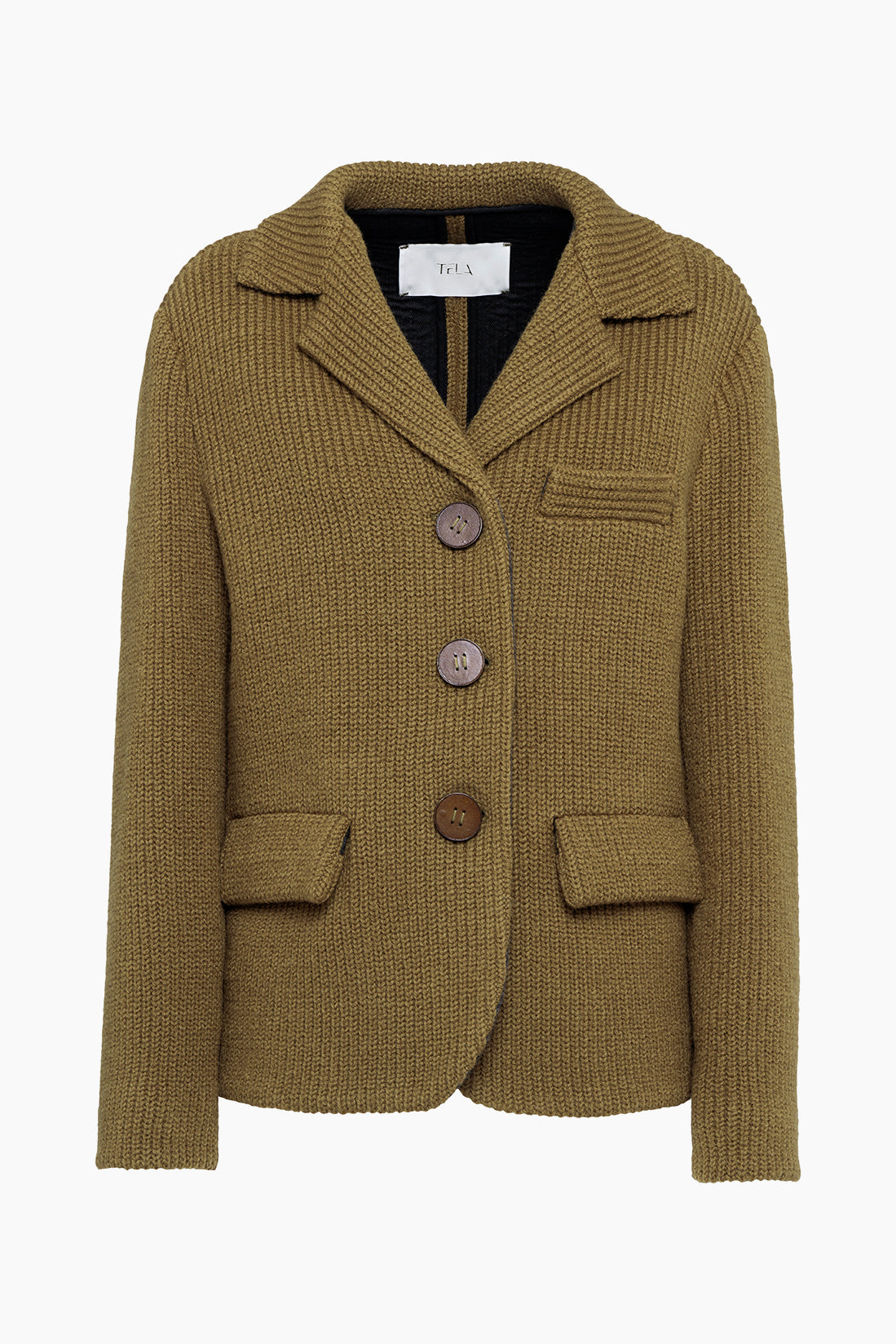Olive Green Wool Knit Jacket