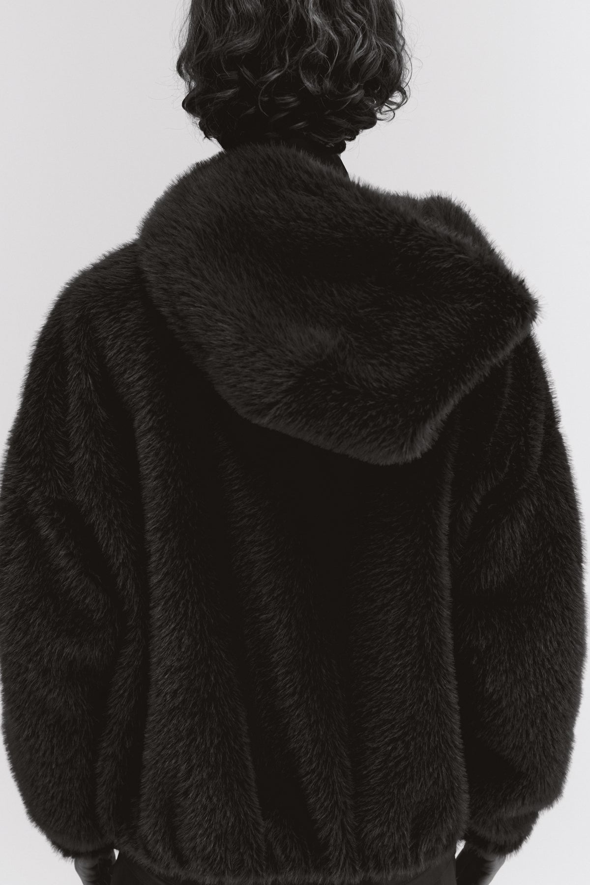 Brown Teddy Fur Jacket With Zip And Large Pockets