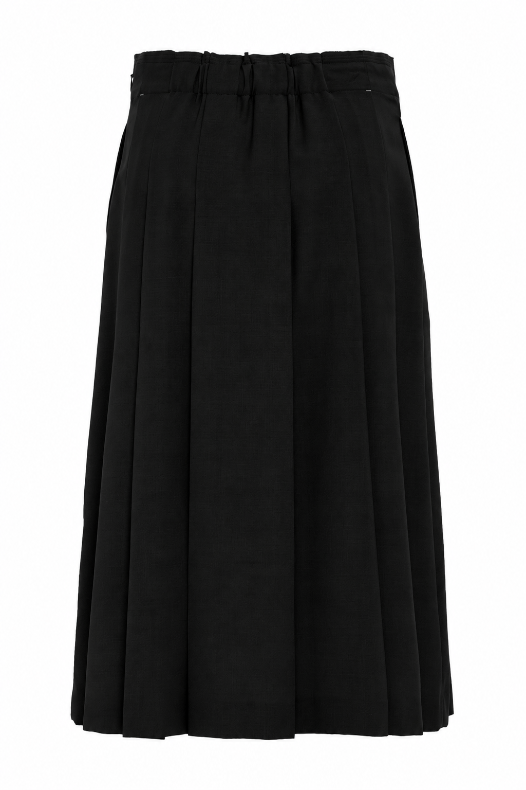 Gonna midi plissettata in misto poliestere e lana colore nero