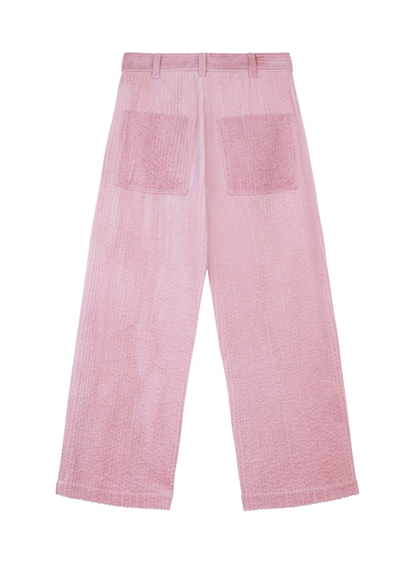 Pink Straight-Leg Corduroy Trousers