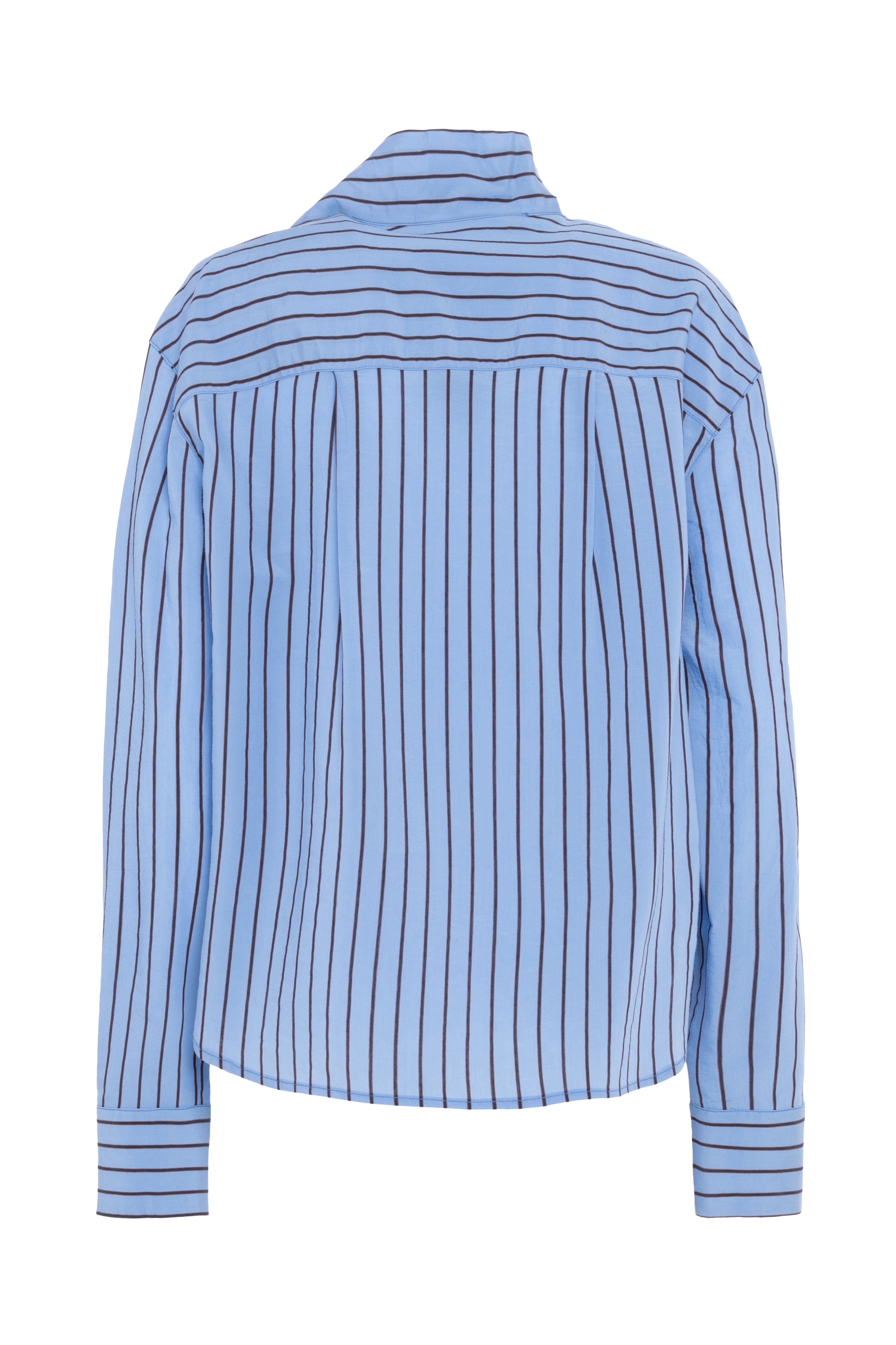 Striped Cotton Blouse With Tie Neck Detail