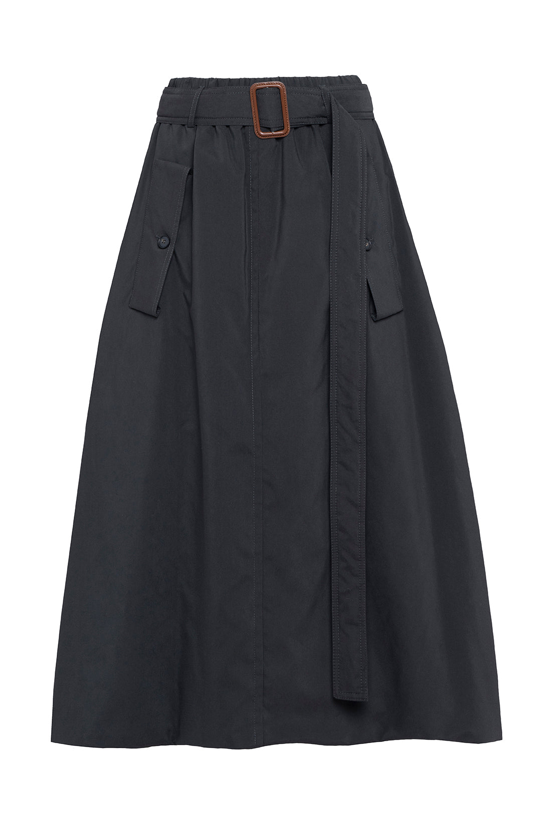 Long Wide Nylon Skirt