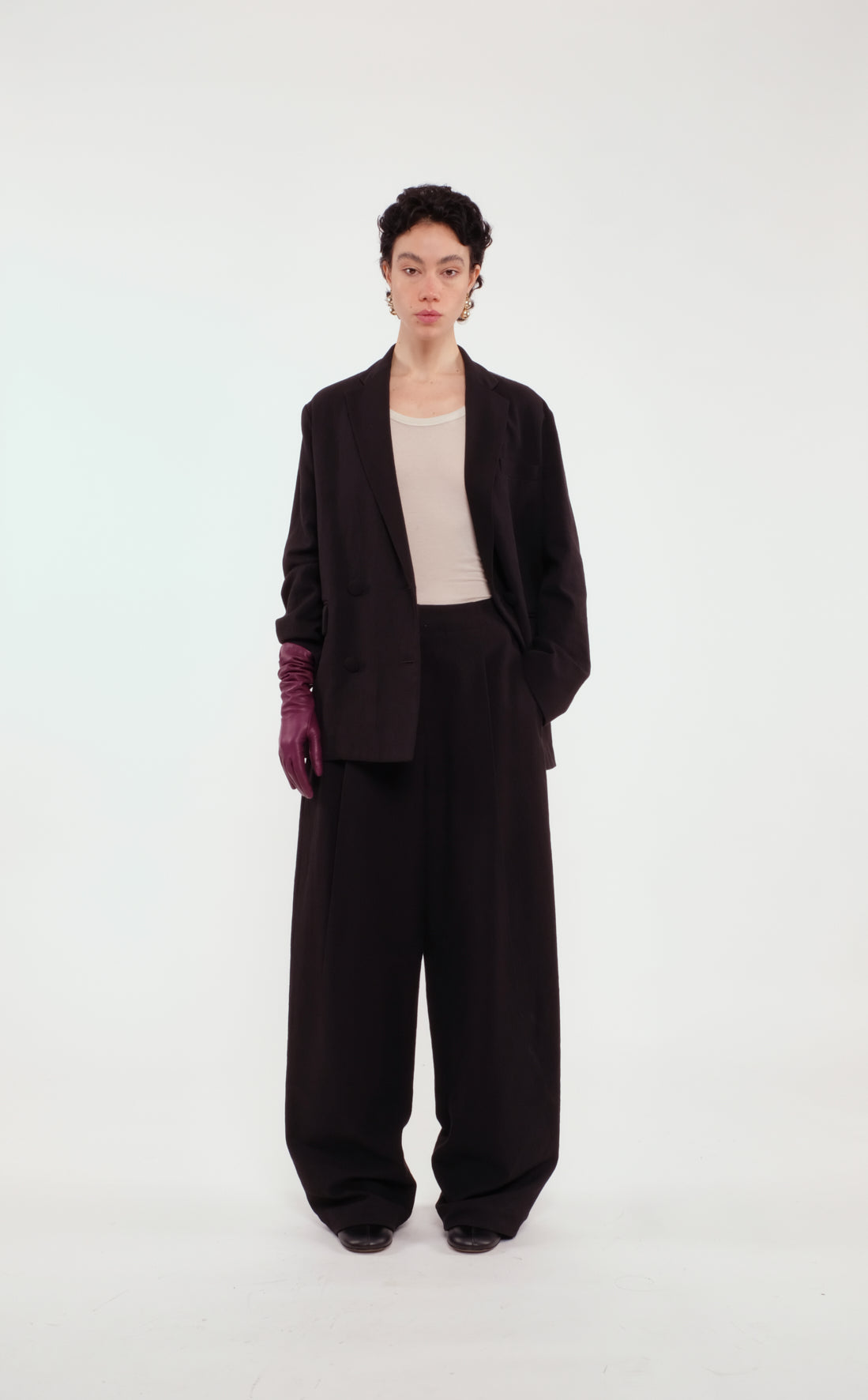 Black Straight-Leg Trousers In Twill