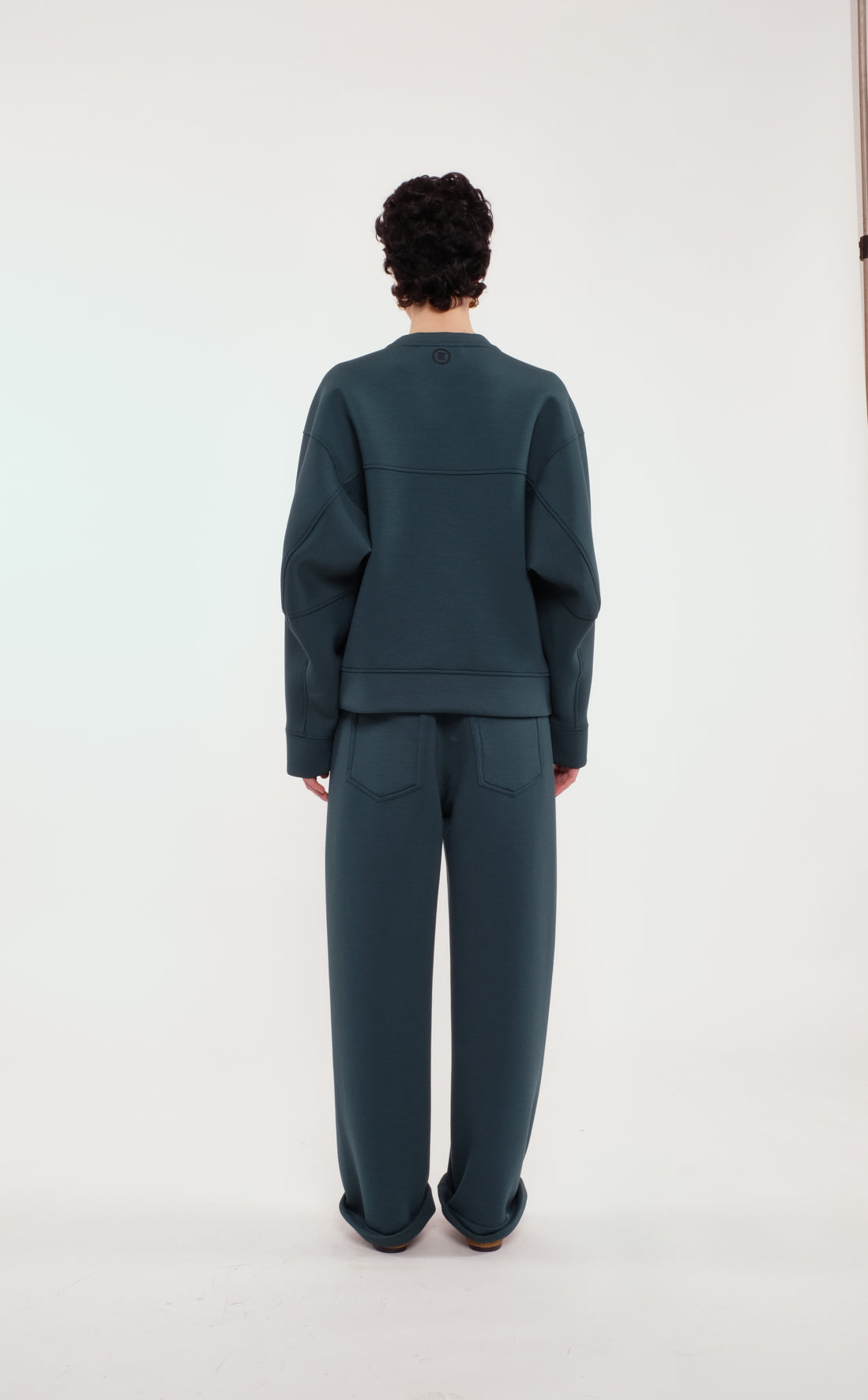 Soft Forest Green Pants In Scuba Jersey