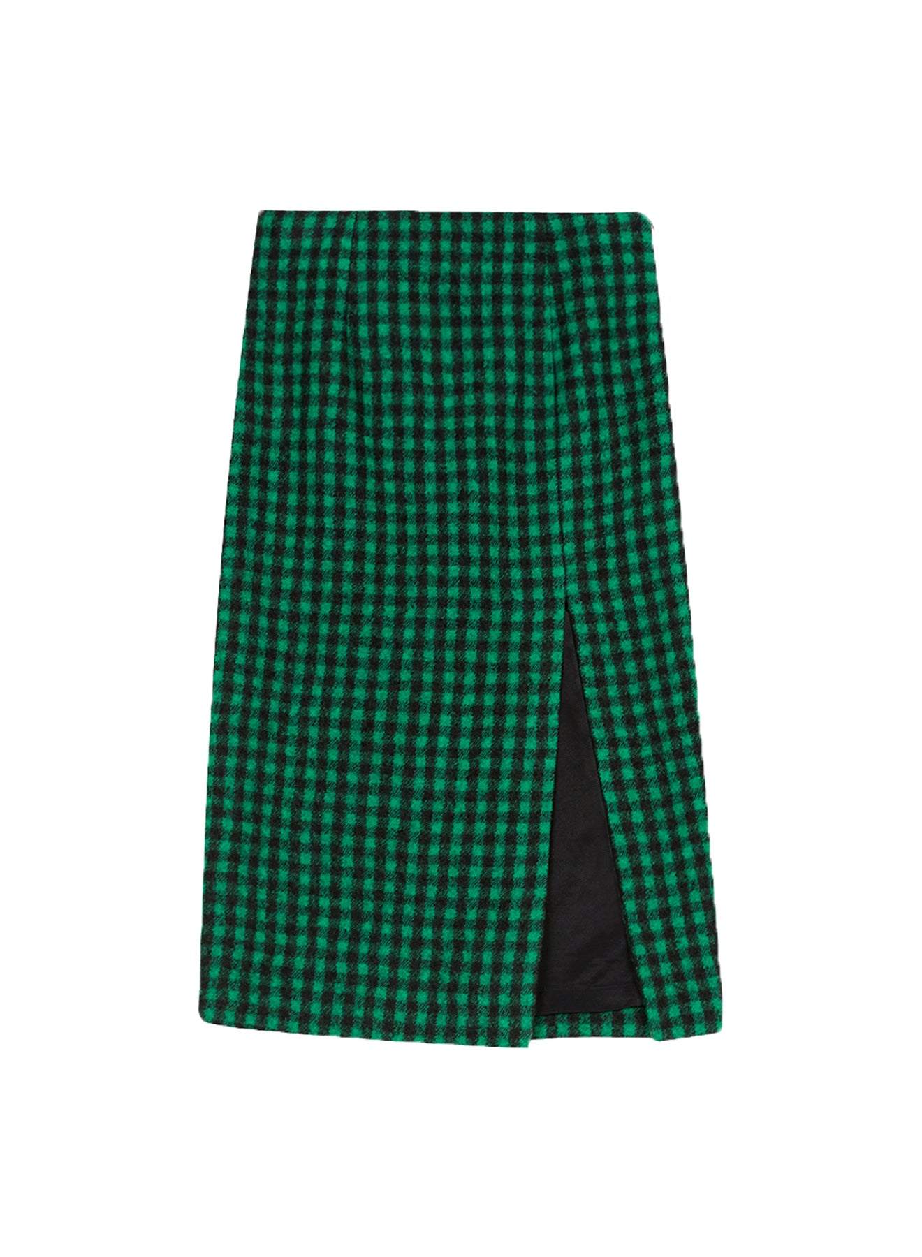 Black And Green Pied de Poule Skirt