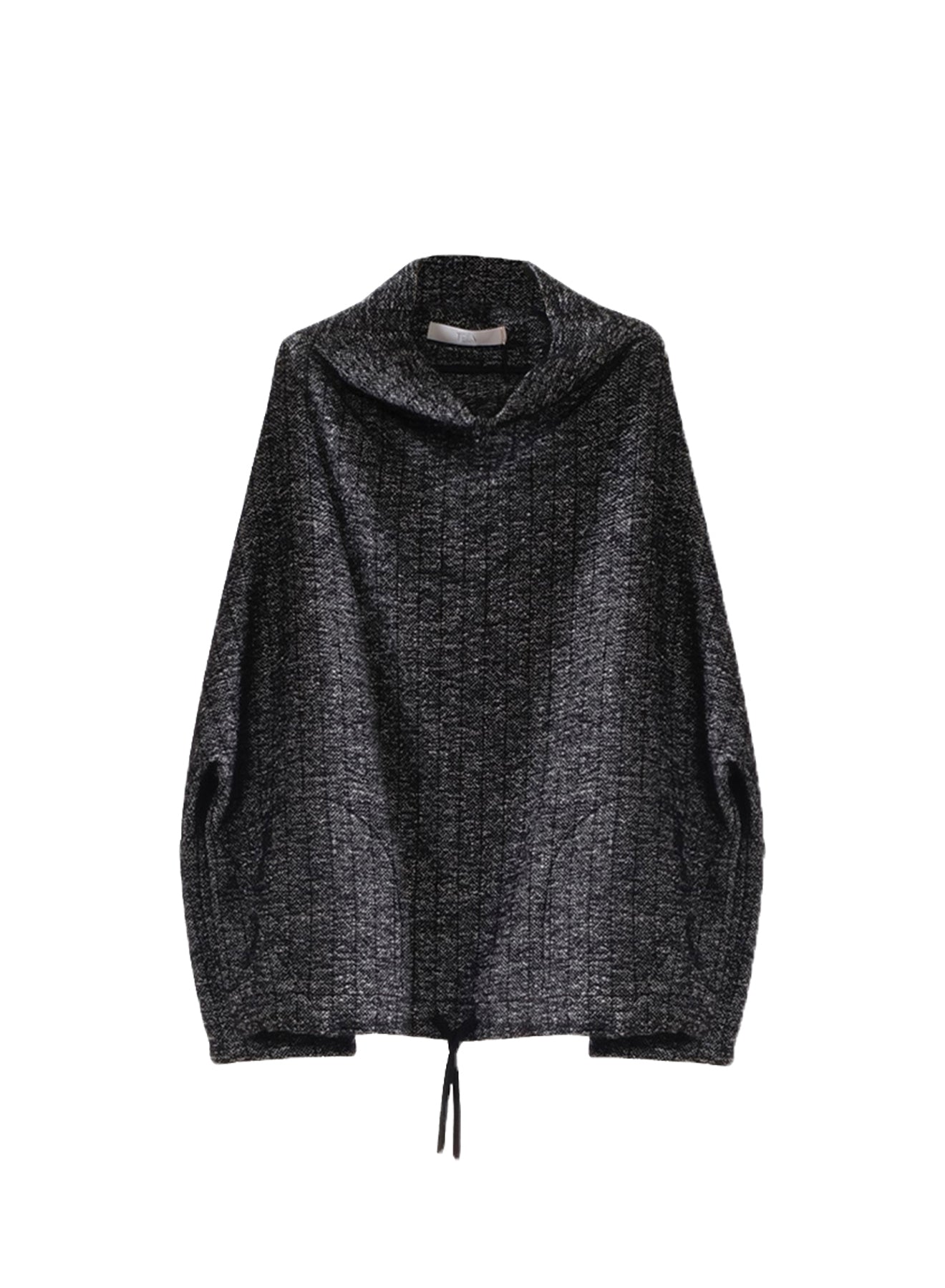 Melange Grey Wide Neck Cape Sweater