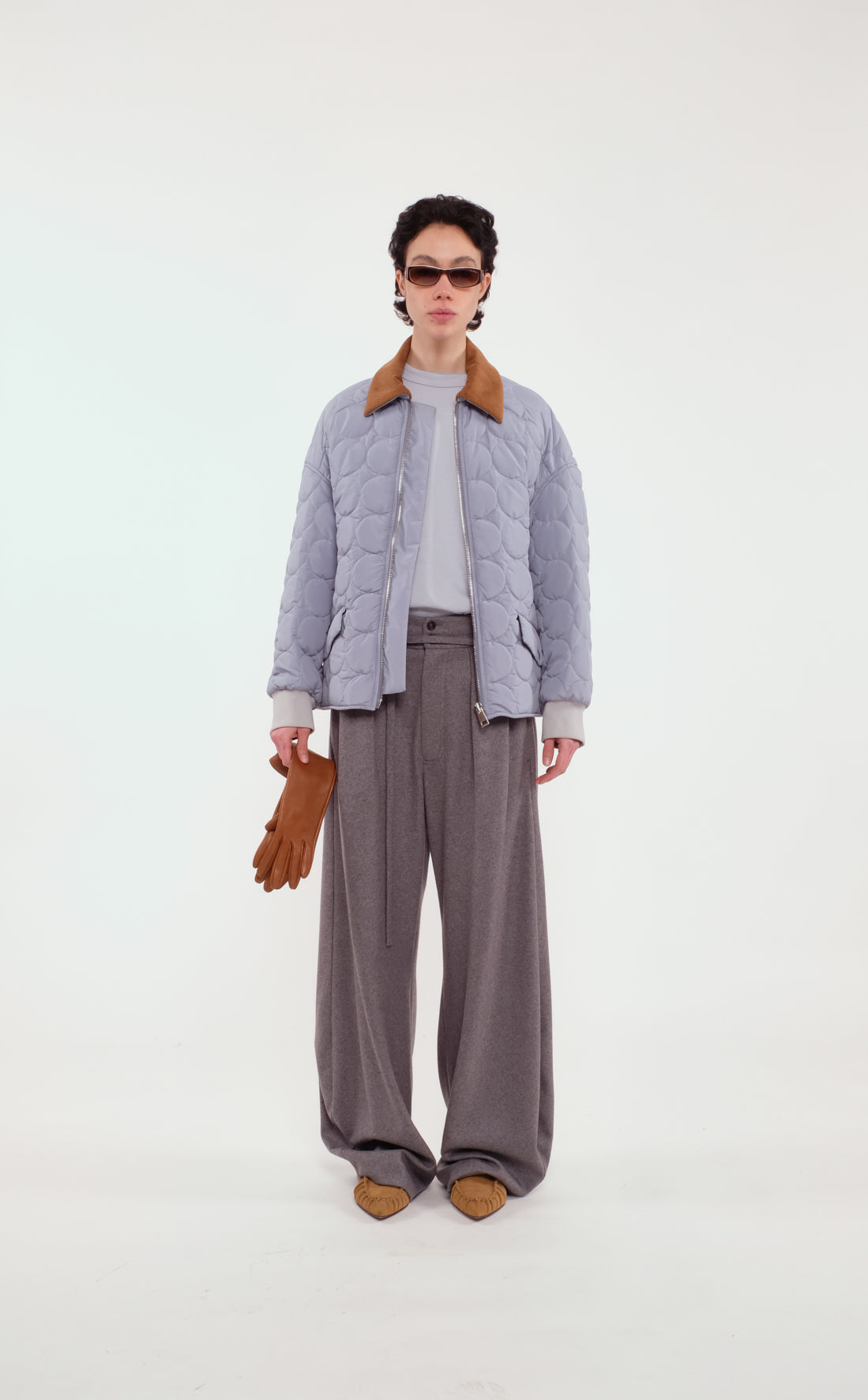 Light Blue Bubble Quilted Jacket