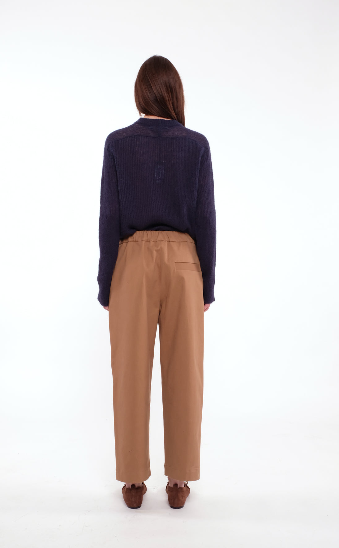 Pointed-Toe Loafers In Coffee-Colored Suede