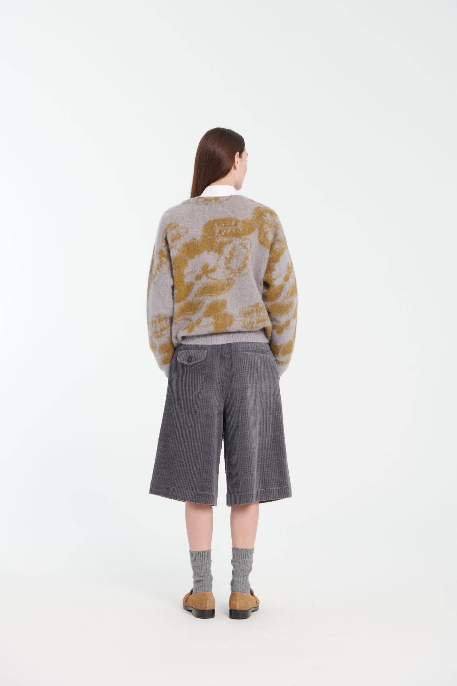 Cardigan in lana con motivo jacquard