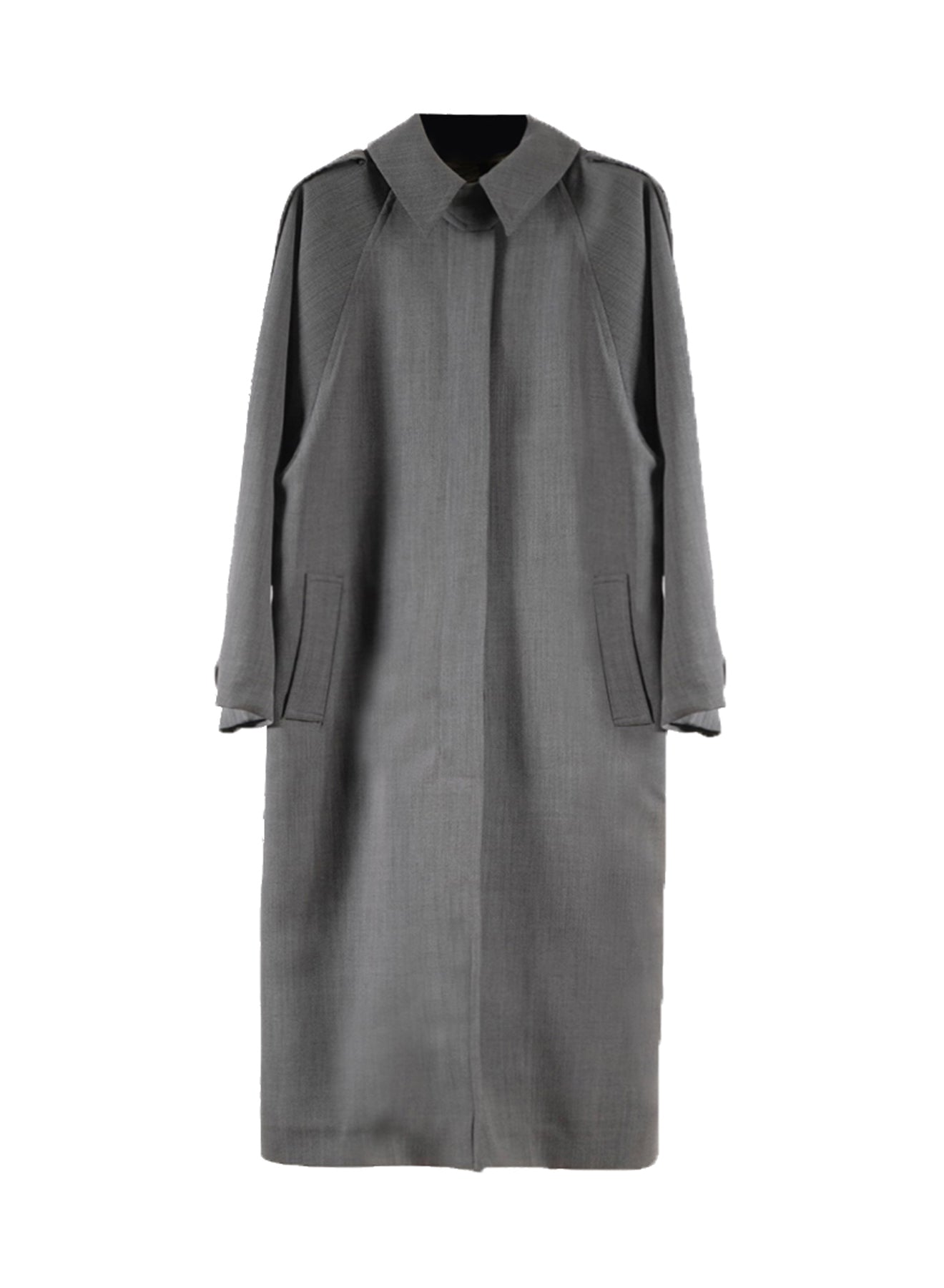 Grey Wool Overcoat Trench
