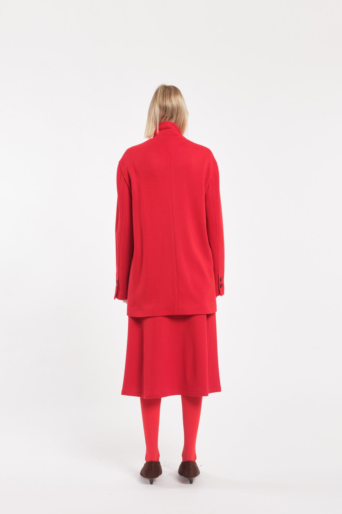 Double-Breasted Oversized Blazer In Bright Red