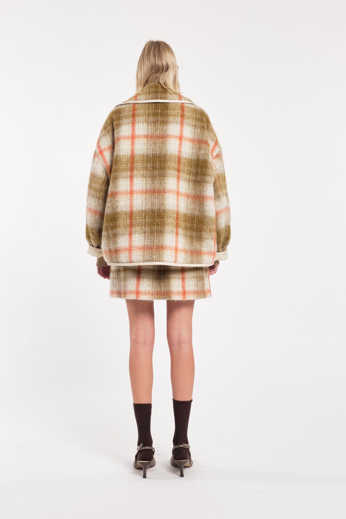 Checked Wool Cloth Jacket With Buttons