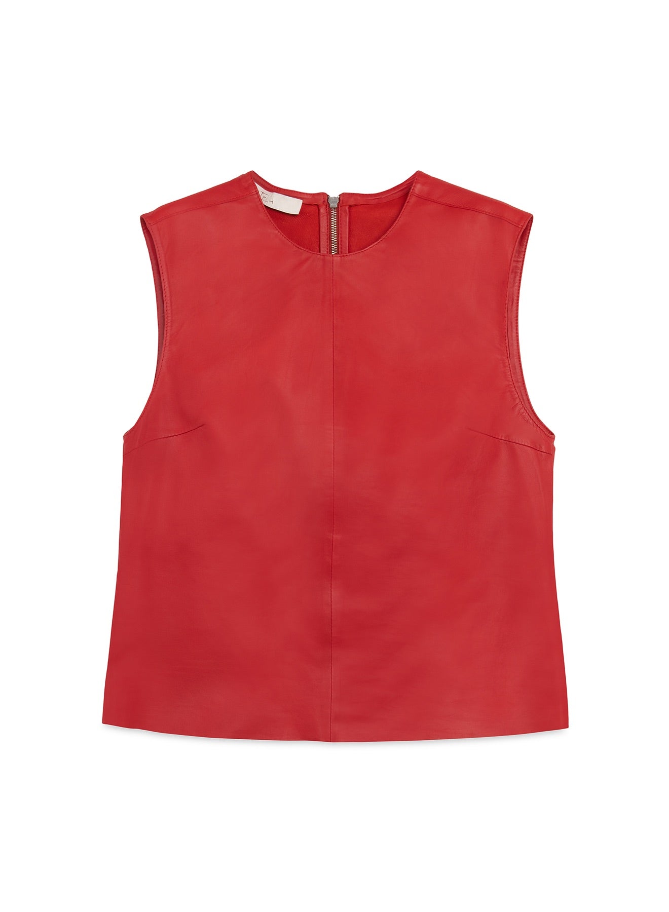 Red Leather Sleeveless Top