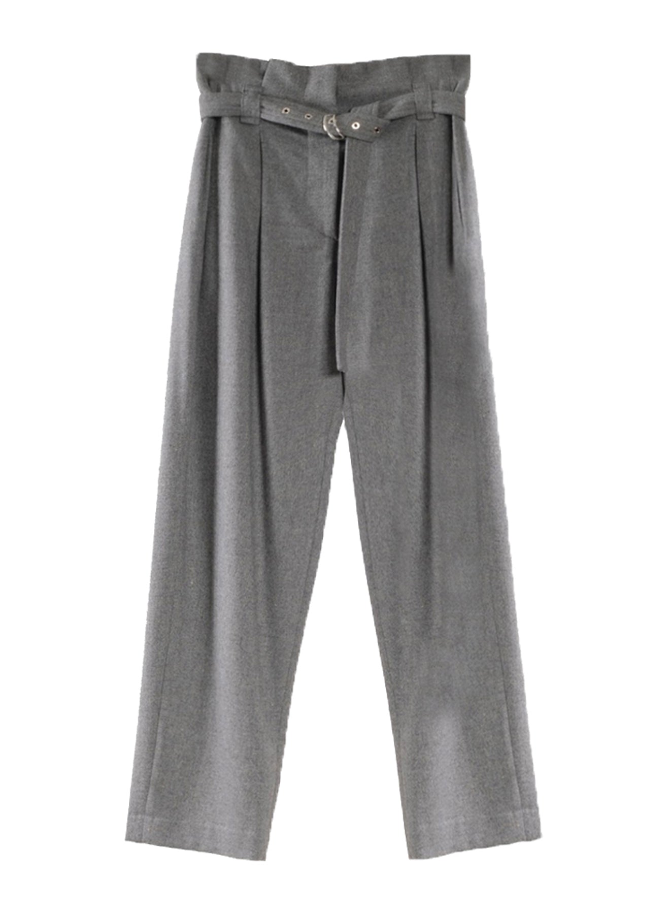 Grey Straight-Leg Trousers With Belt