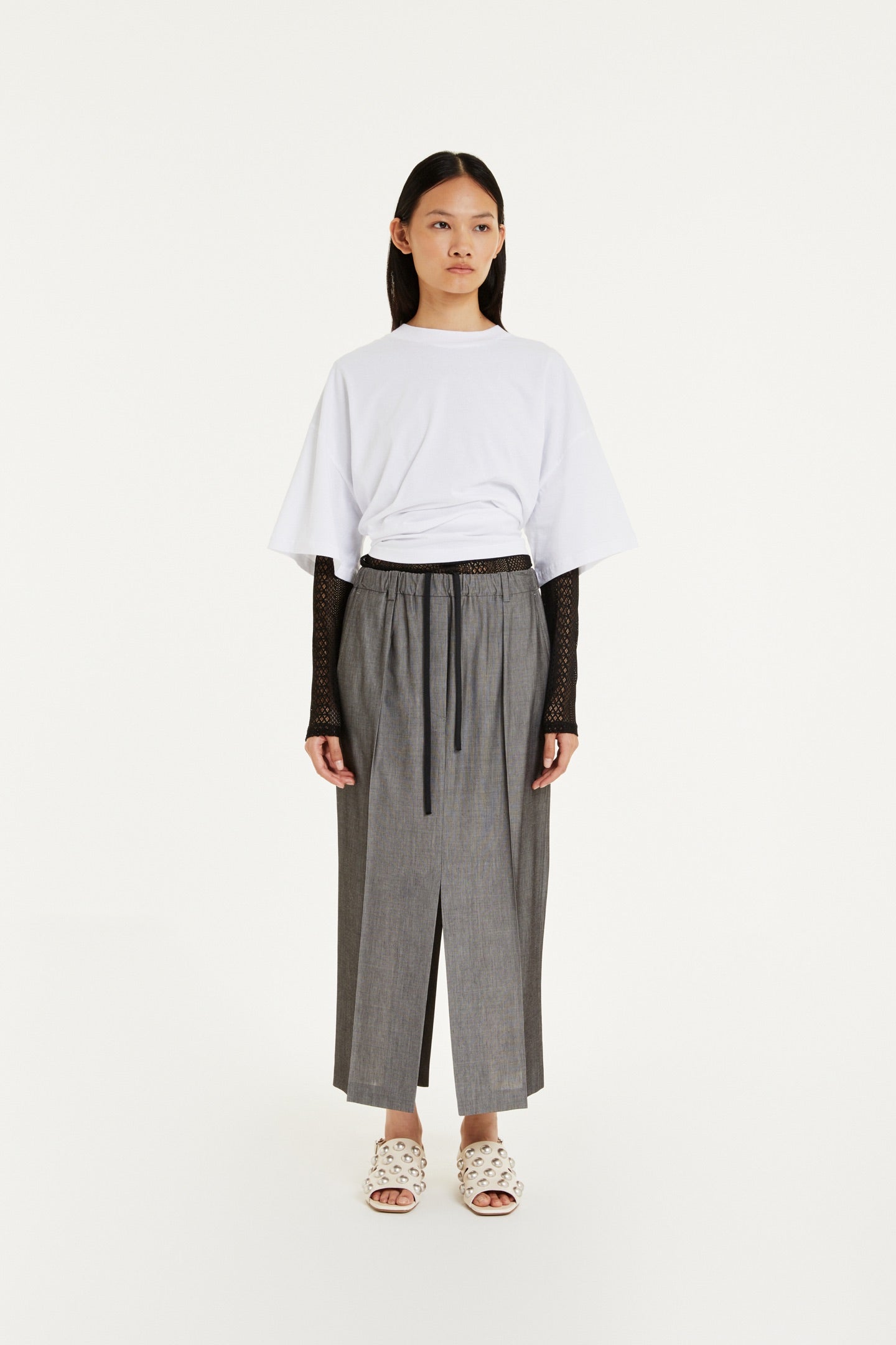 Grey Splitted Skirt