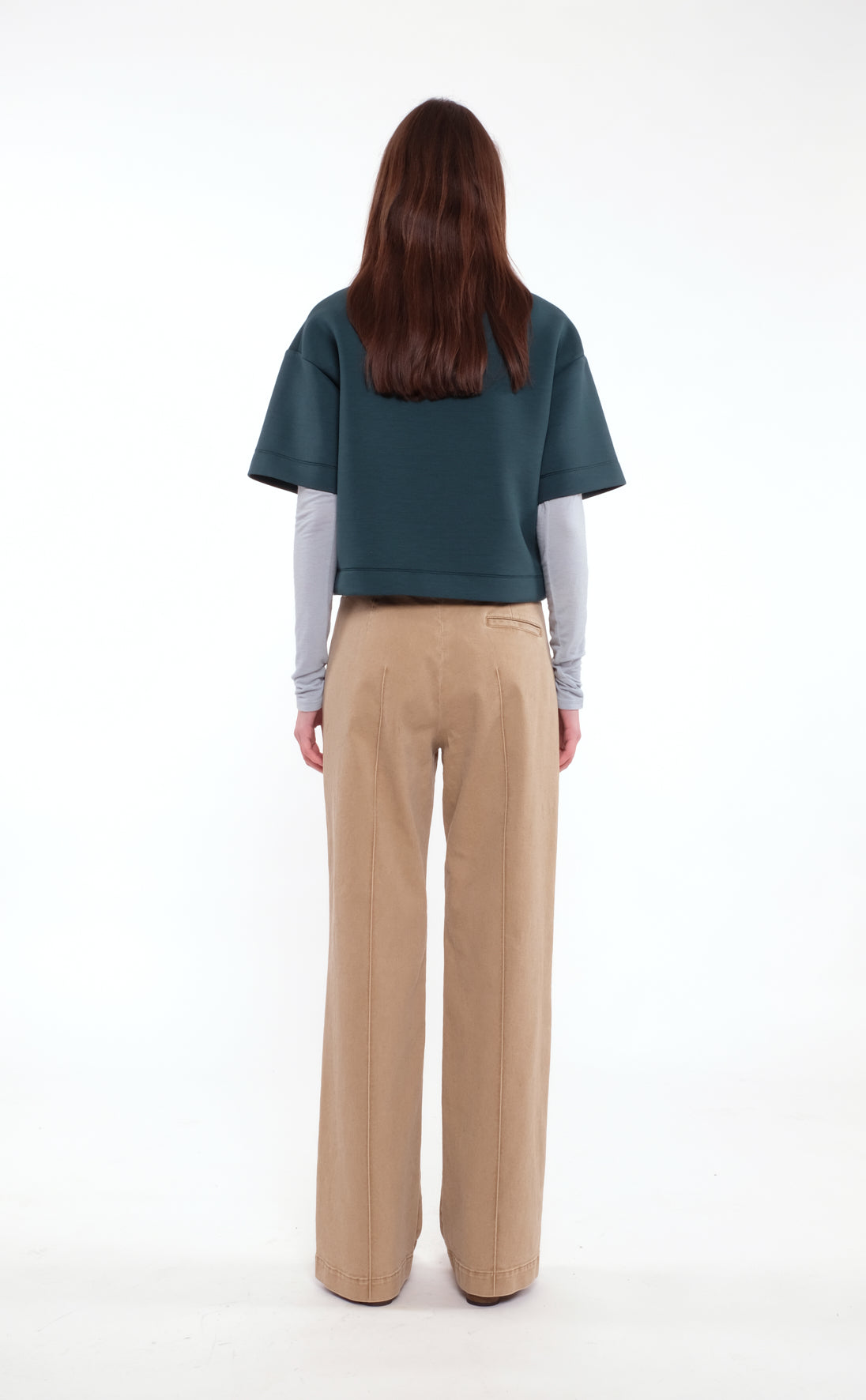 Soft Forest Green Short-Sleeve Polo In Scuba Jersey