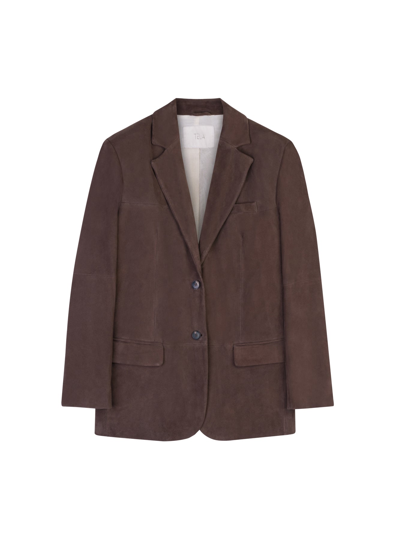 Giacca monopetto in pelle scamosciata