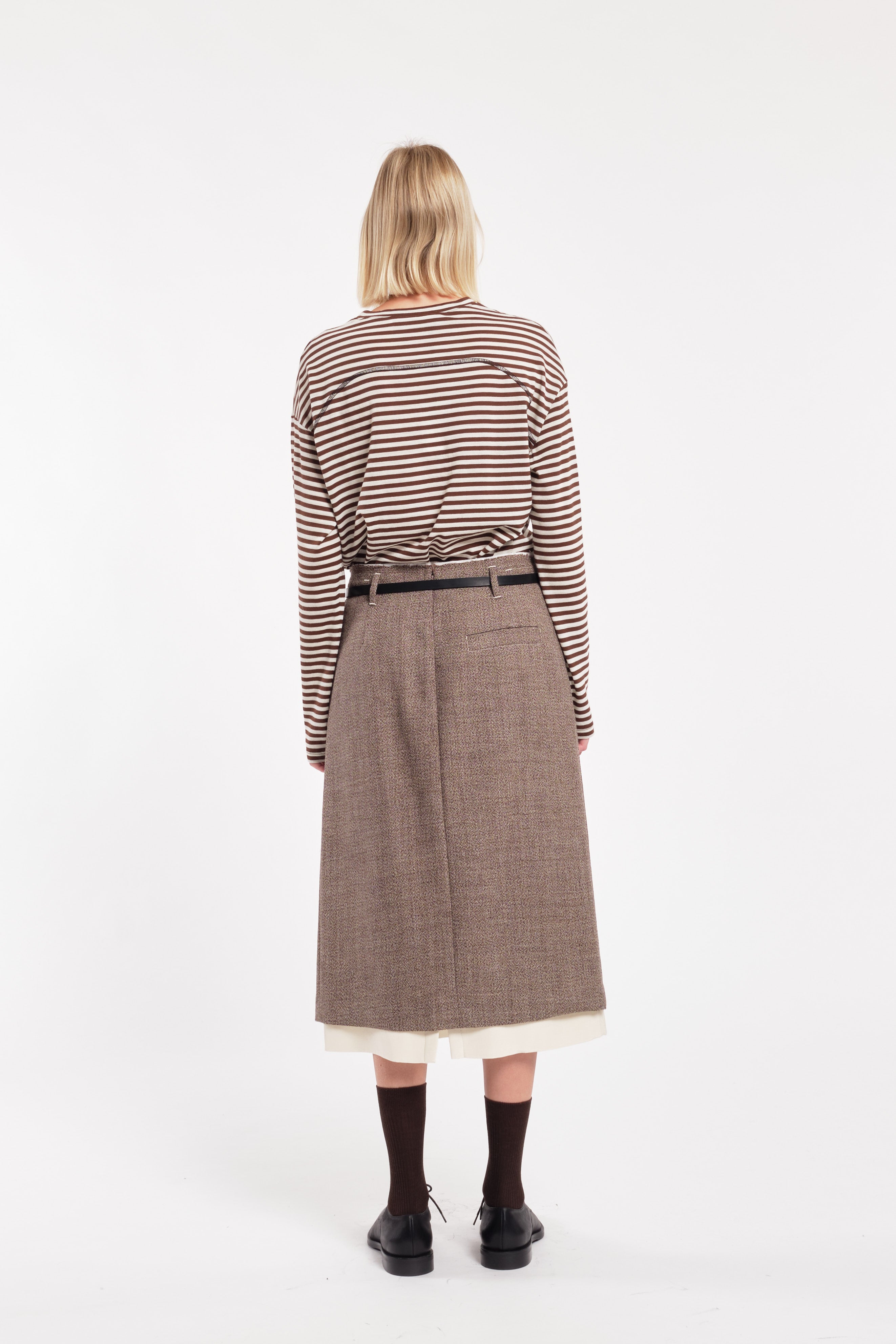 Relaxed Fit Long Sleeve Crew Neck Marinière T-Shirt
