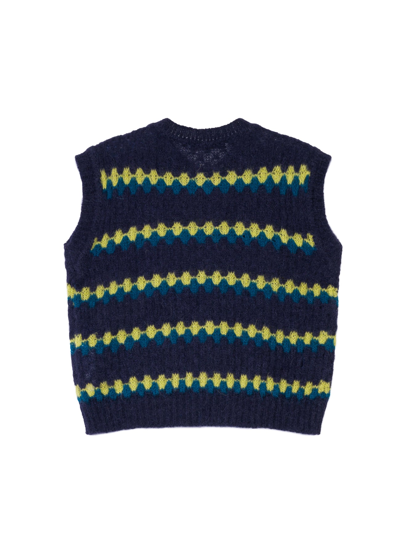 Blue Jacquard Wool Vest