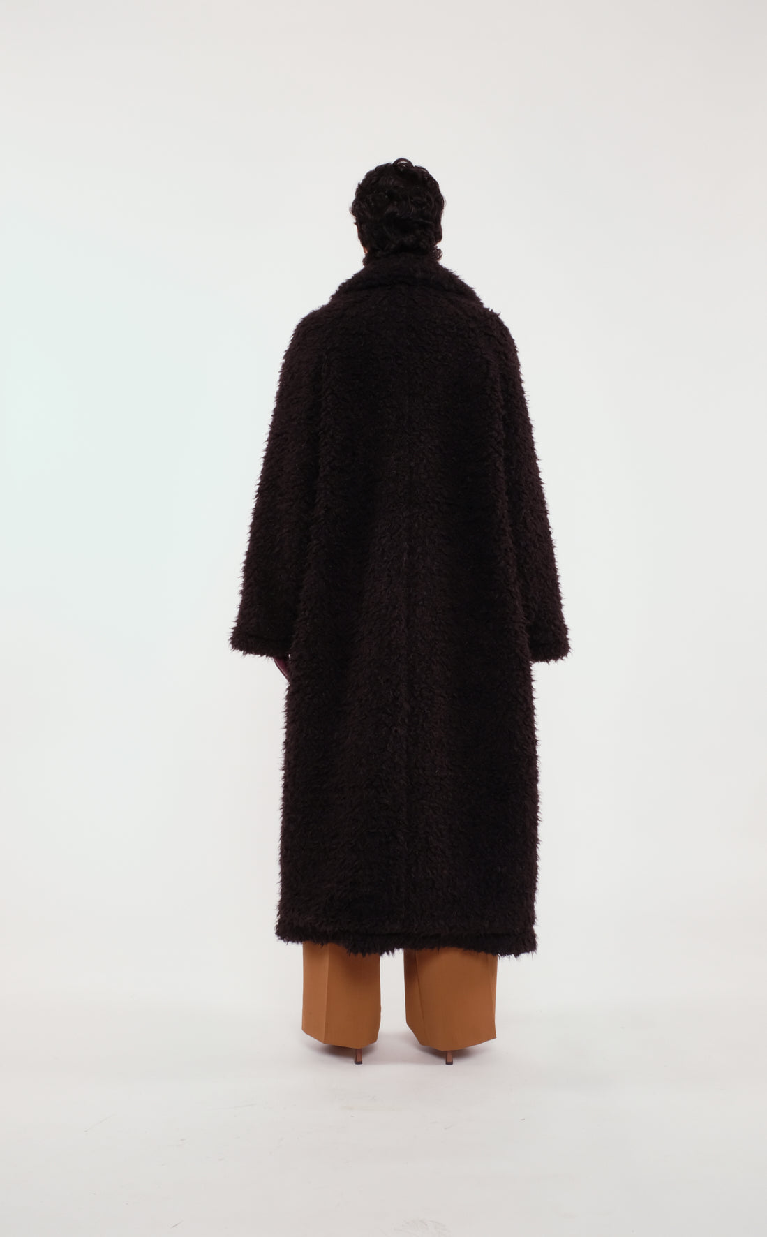 Long Black Faux Fur Coat