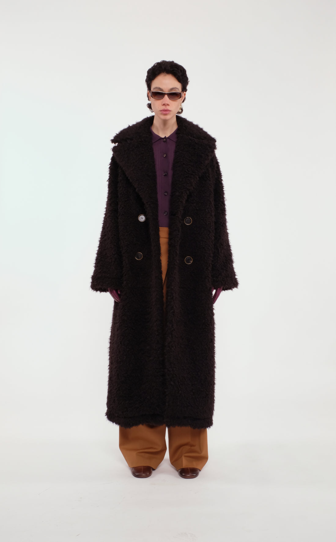 Long Black Faux Fur Coat