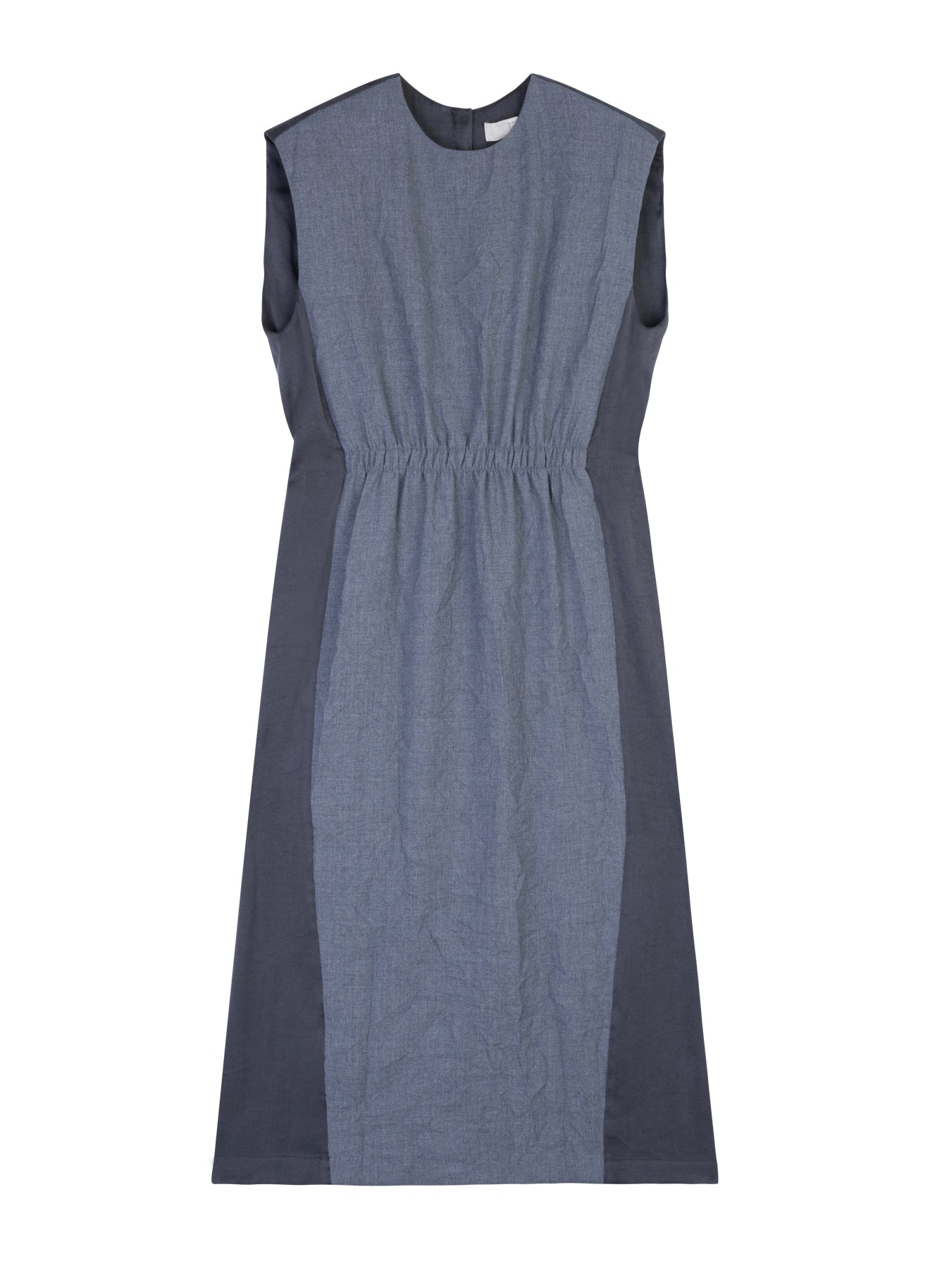 Grey Sleeveless Dress Crash Texture