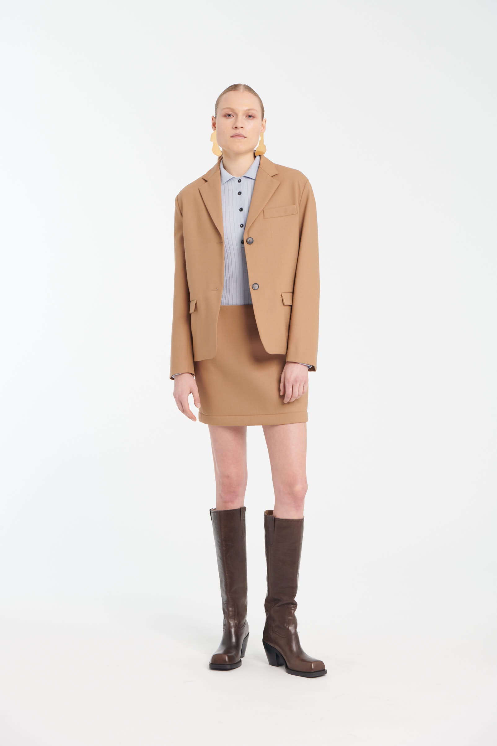 Polo a coste in lana merino