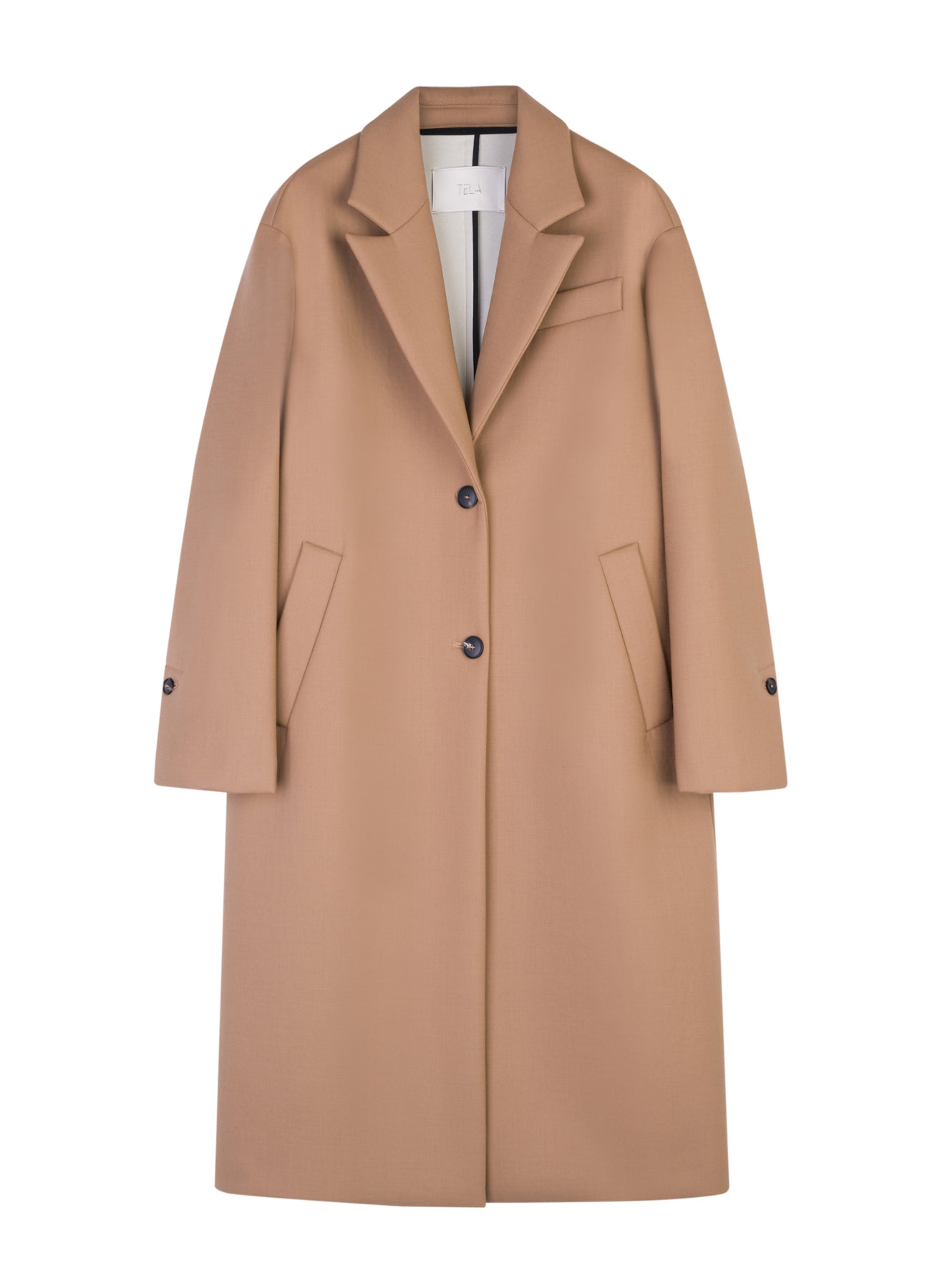 Caramel Brown Scuba Wool Long Coat
