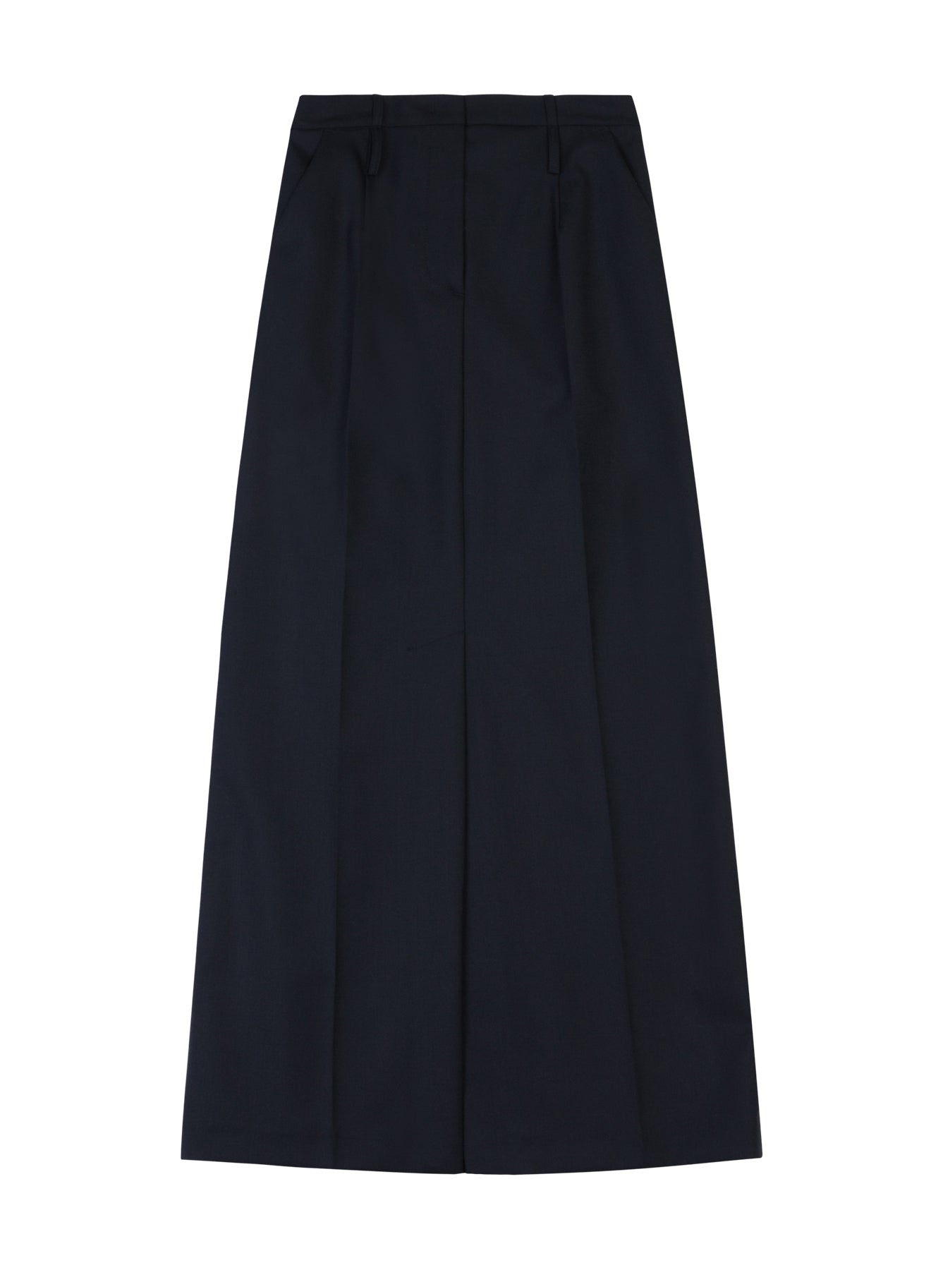 Black Maxi Skirt In Technical Wool