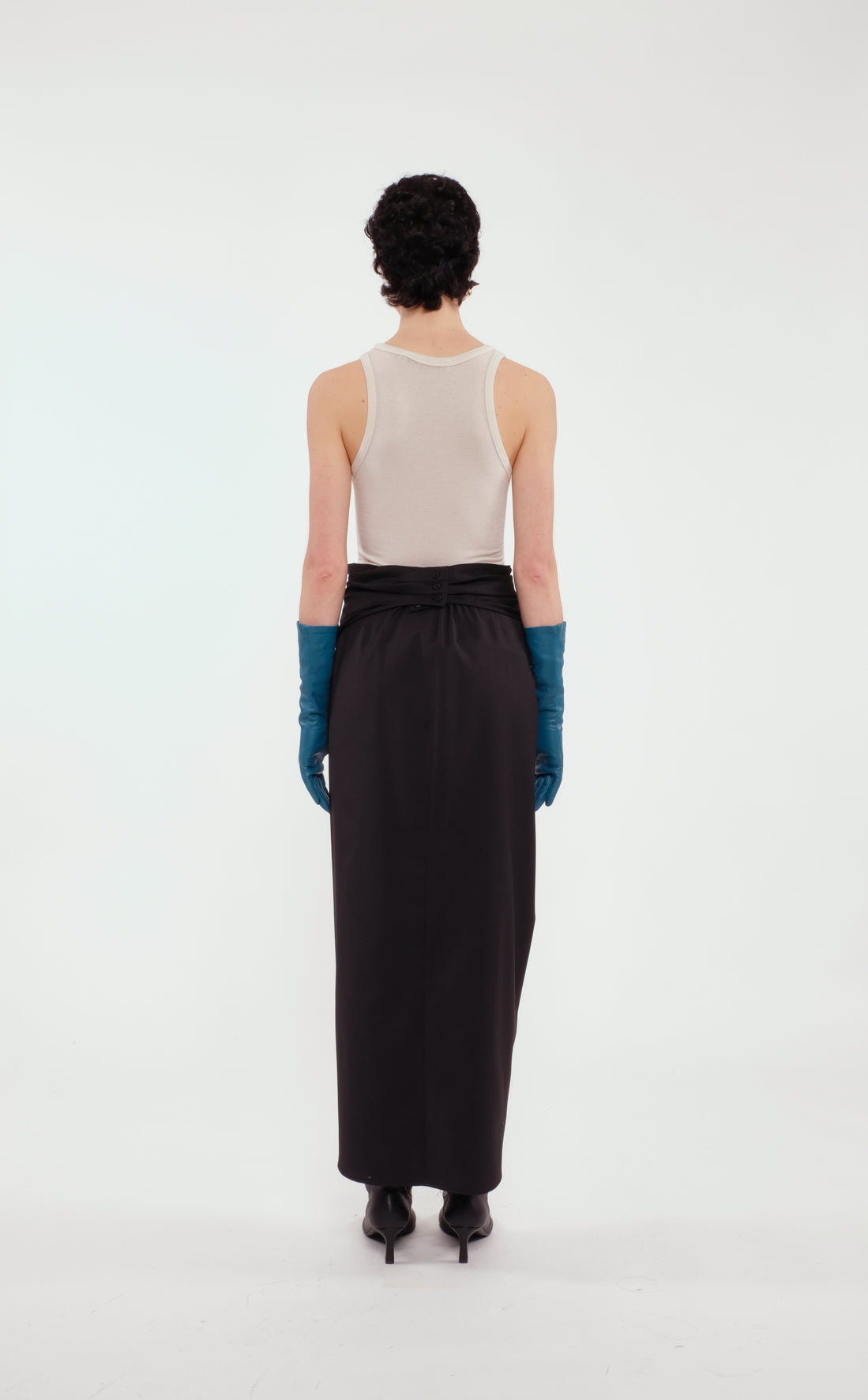 Turquoise Blue Real Leather Gloves