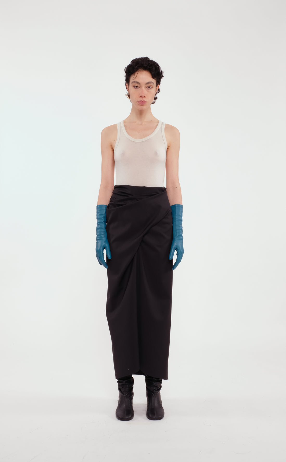 Chalk White Wool Jersey Tank Top