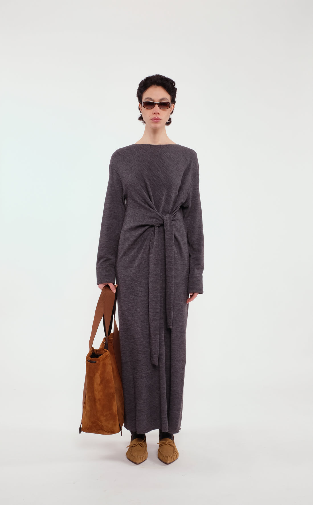 Brown Suede Tote Bag