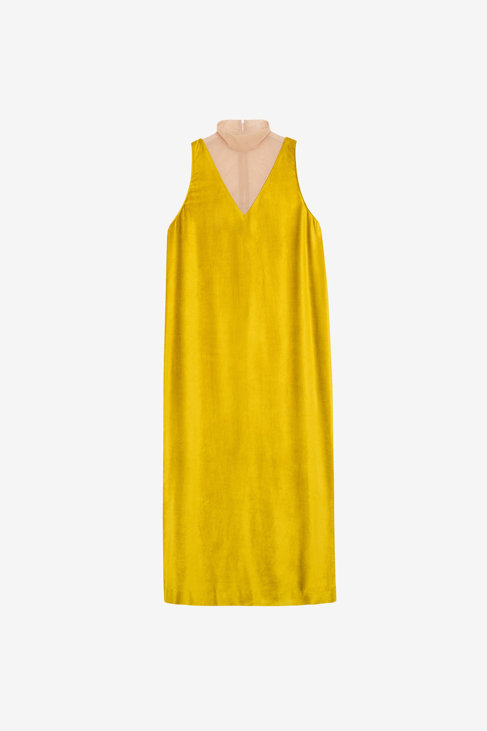 Yellow Velvet Dress