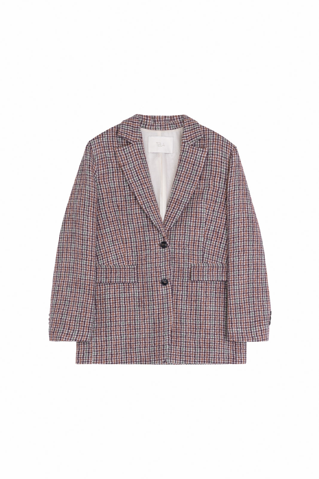 Single-Breasted Checked Blazer Jacket